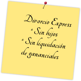 Divorcio Express España sin hijos sin liquidación de la sociedad de gananciales