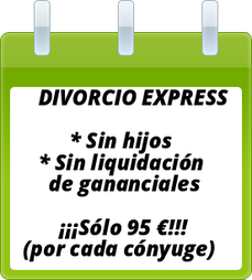 Divorcio Express Valencia sin hijos sin liquidación gananciales