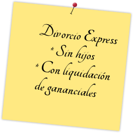 Divorcio Express Andalucía sin hijos con liquidacion de gananciales